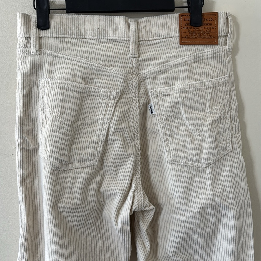 Levi’s Ribcage Straight Ankle High Rise Corduroy Pant Cream Size 28 - Picture 9 of 12